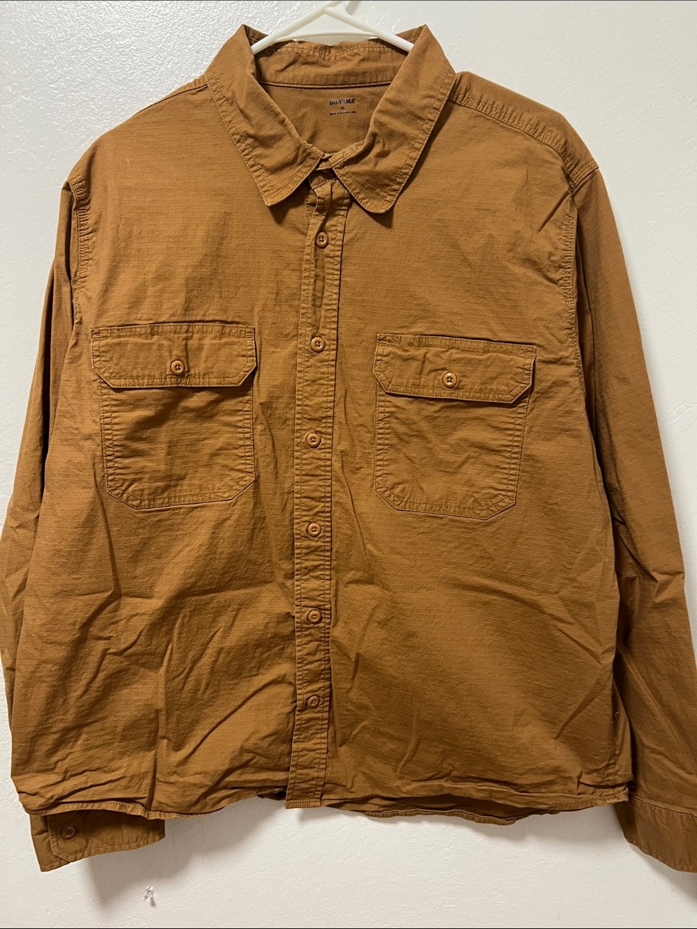 Brahma Men's Button-Up Shirt Jacket in Brown